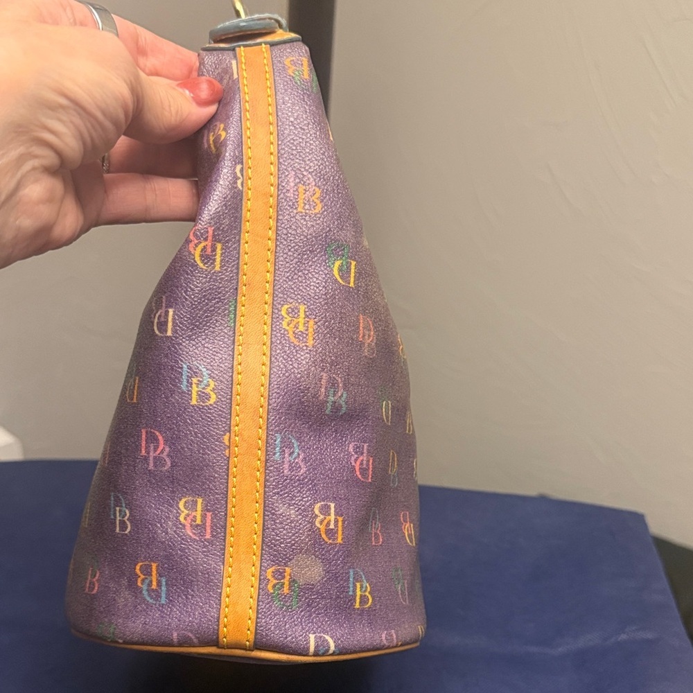 Vintage Y2K Dooney & Bourke Small  Rainbow Zipper Monogram Shoulder Bag - Picture 12 of 14